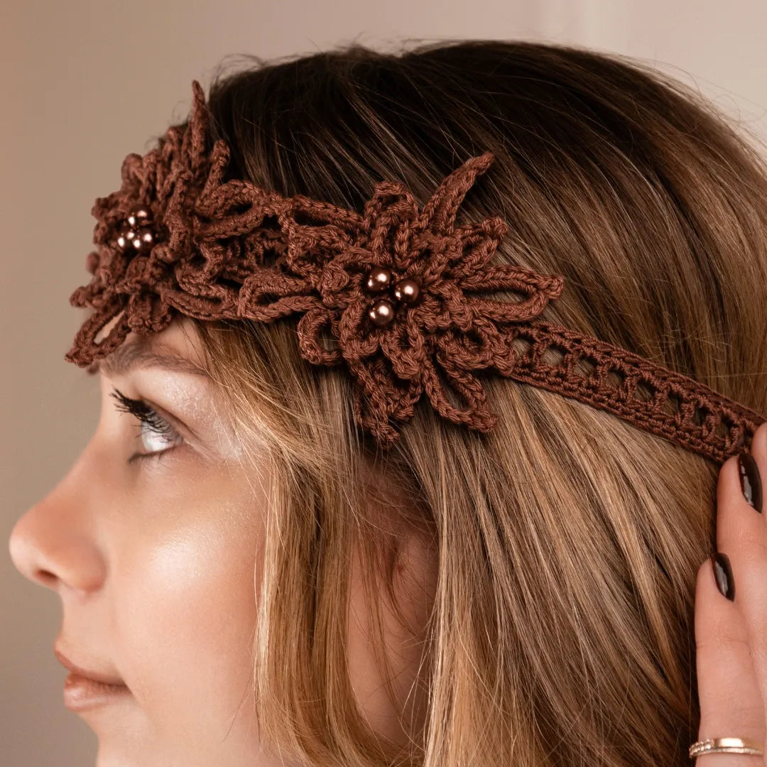 Headwrap Scarlet with pearls