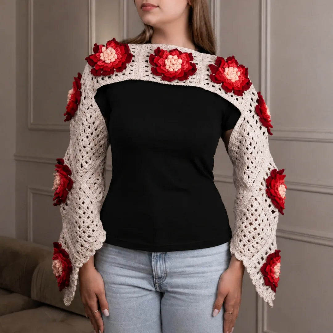 Floral granny square bolero