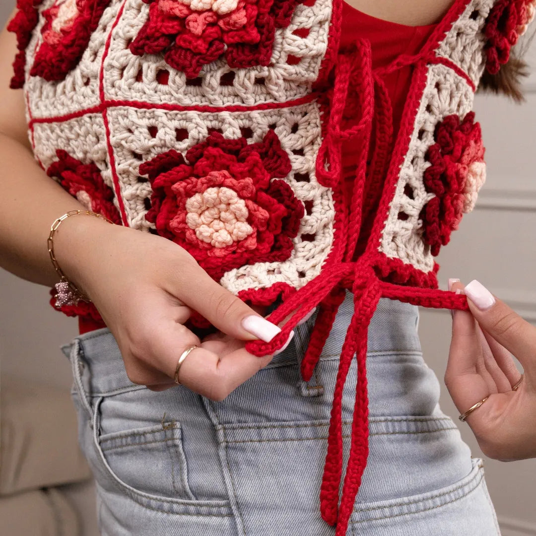 Floral granny square vest Lindsey