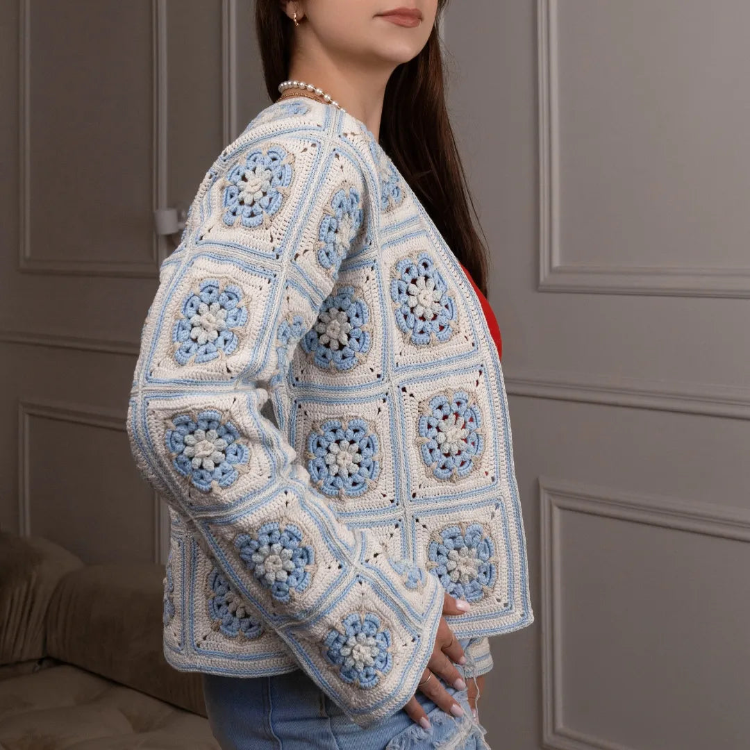 Flower granny square cardigan Leyla