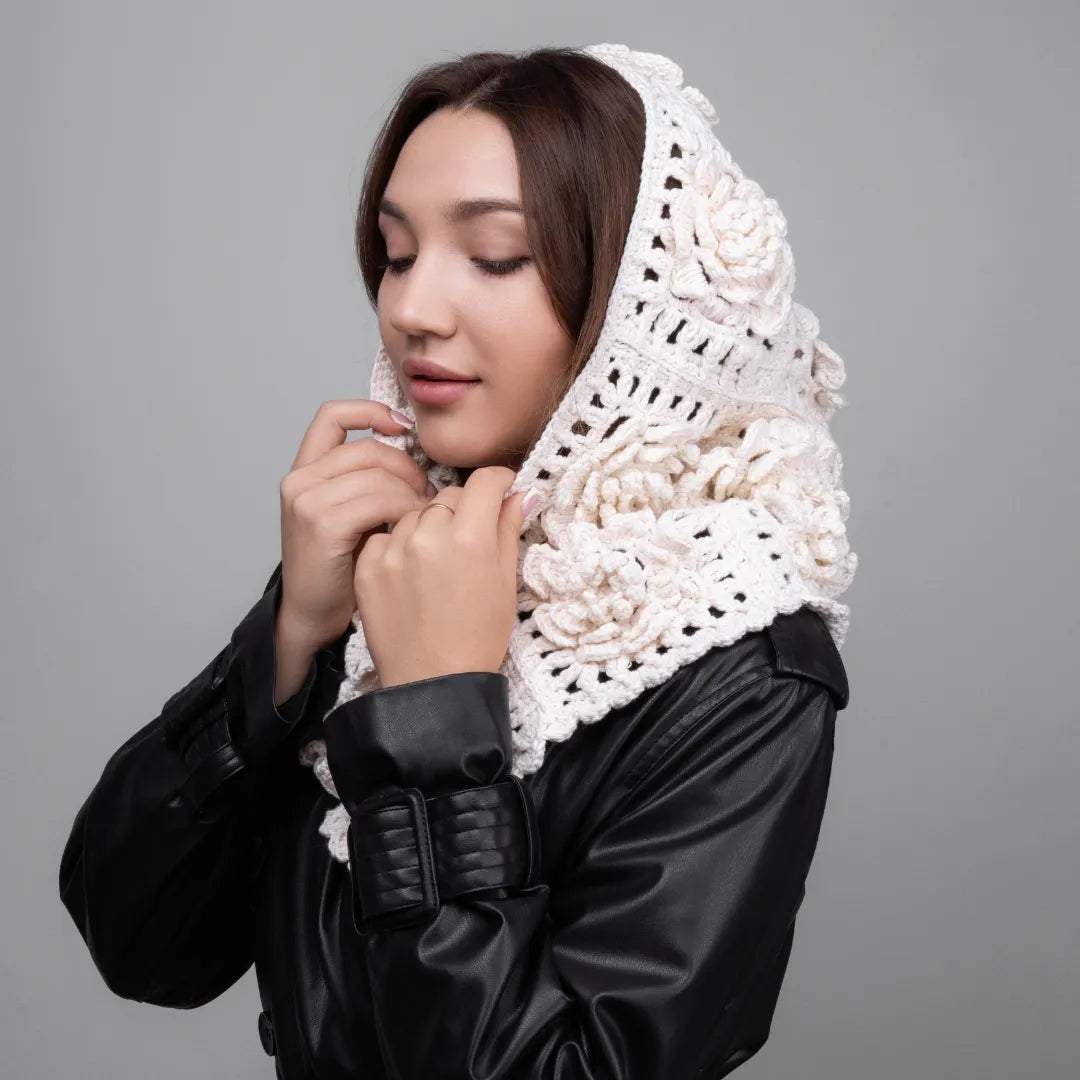 Flower granny square balaclava