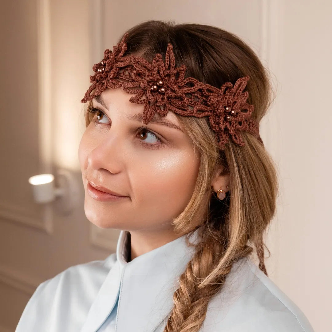 Headwrap Scarlet with pearls