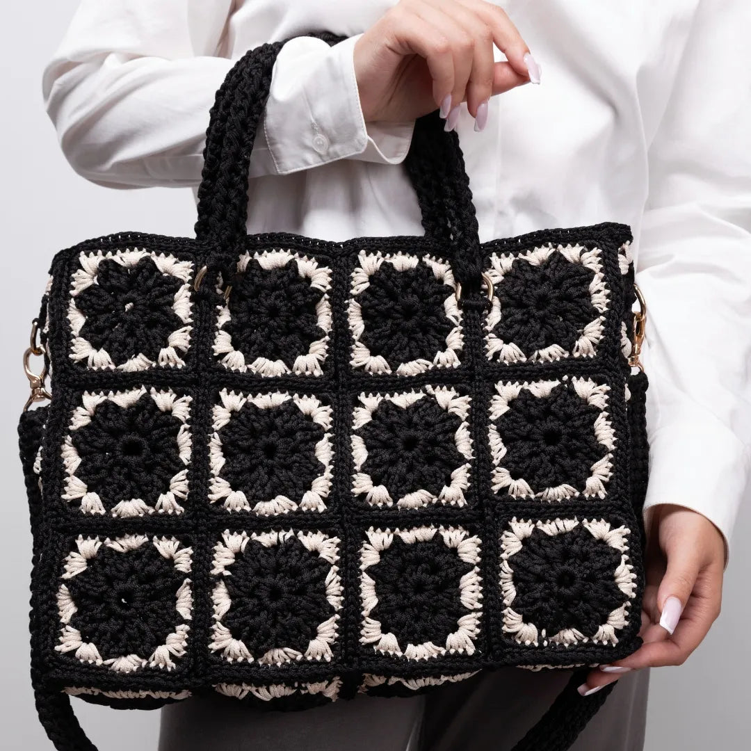 Granny square floral bag