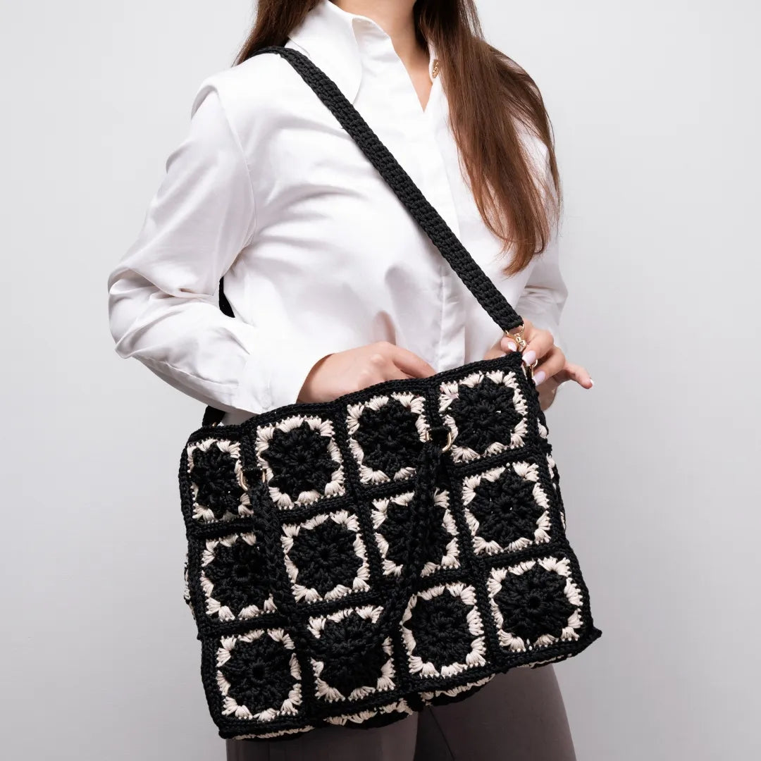 Granny square floral bag