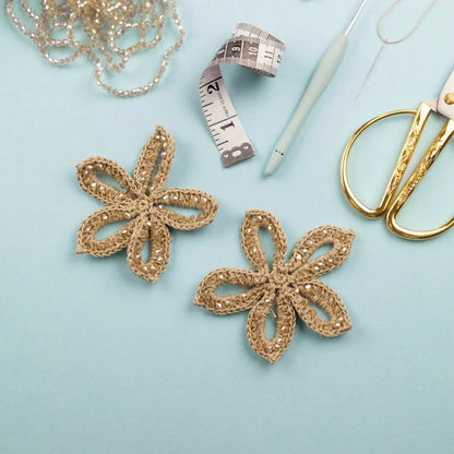 Floral beanie with rhinestones and bicones