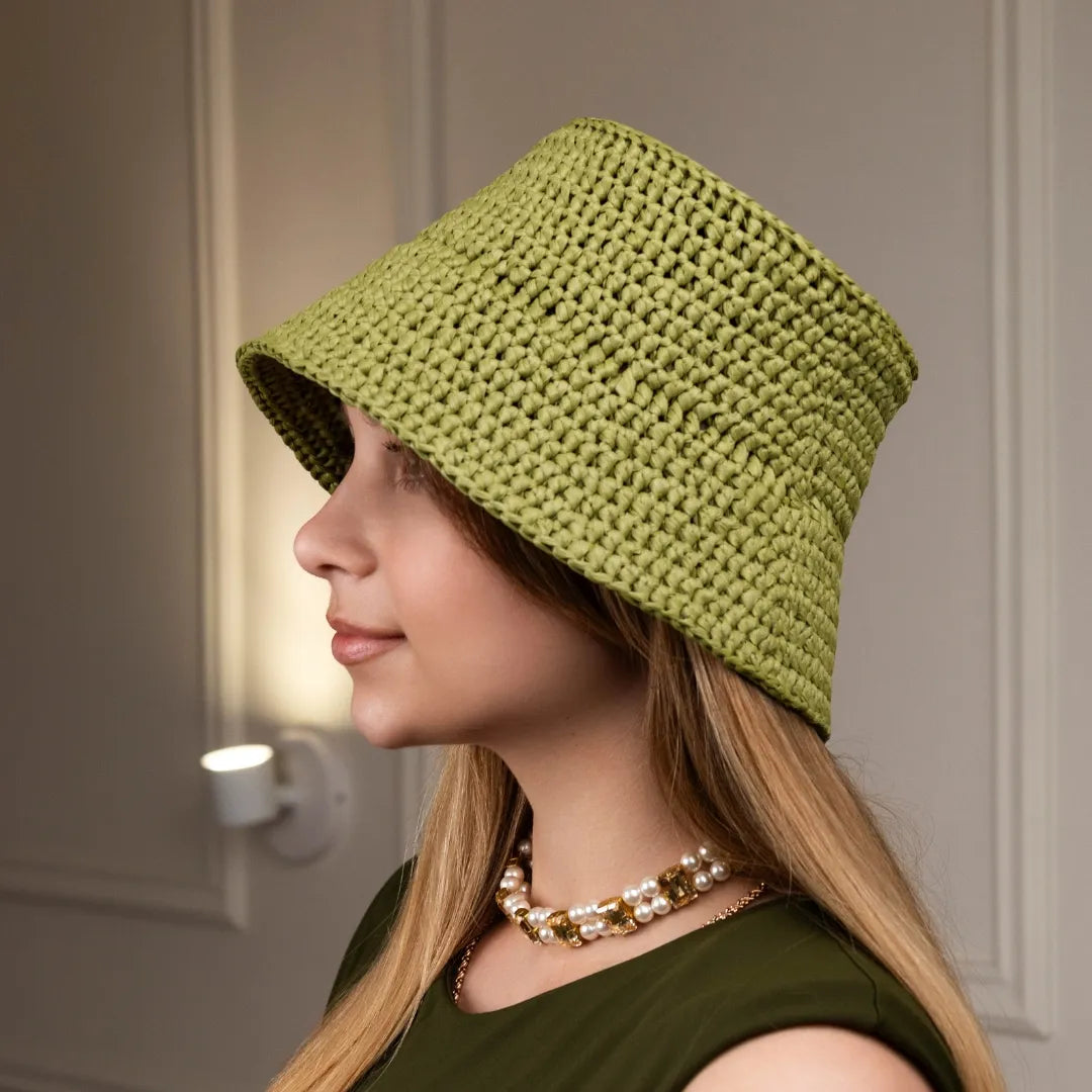 Raffia bucket hat