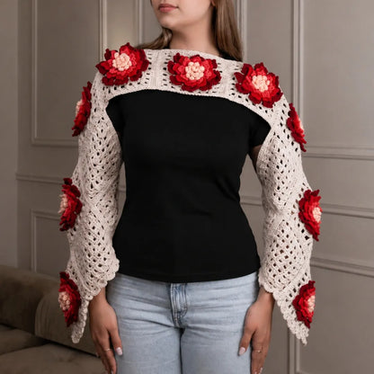 Floral granny square bolero