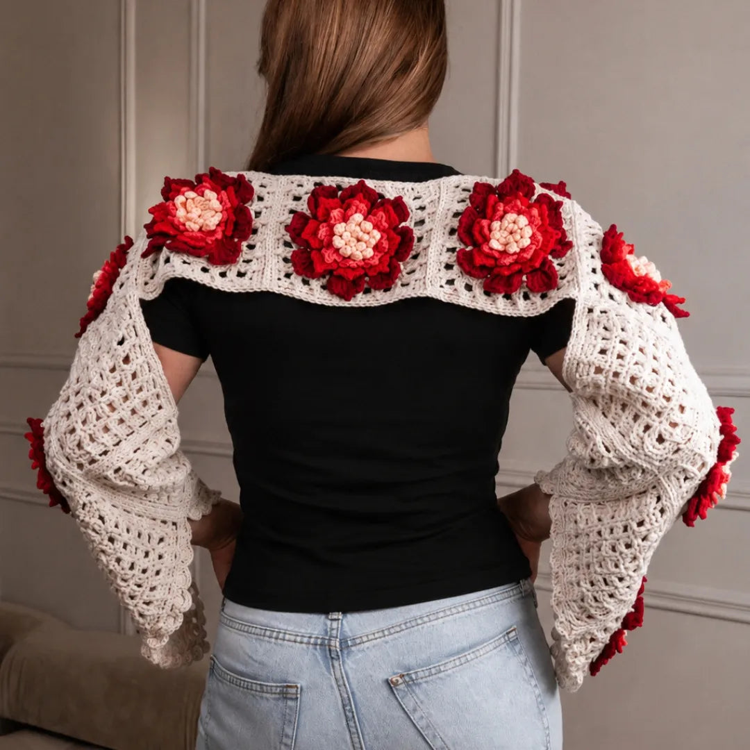 Floral granny square bolero