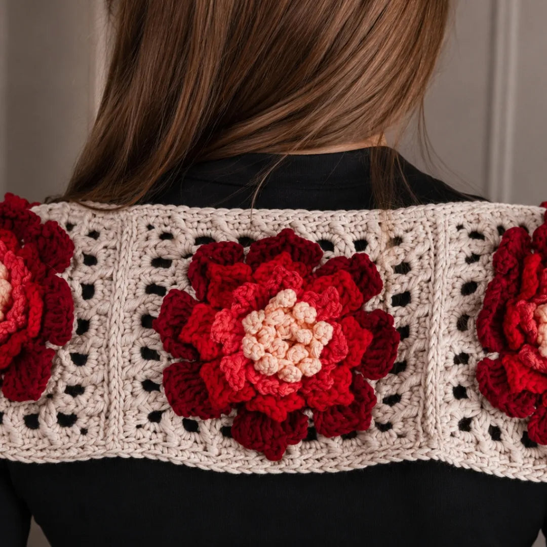 Floral granny square bolero