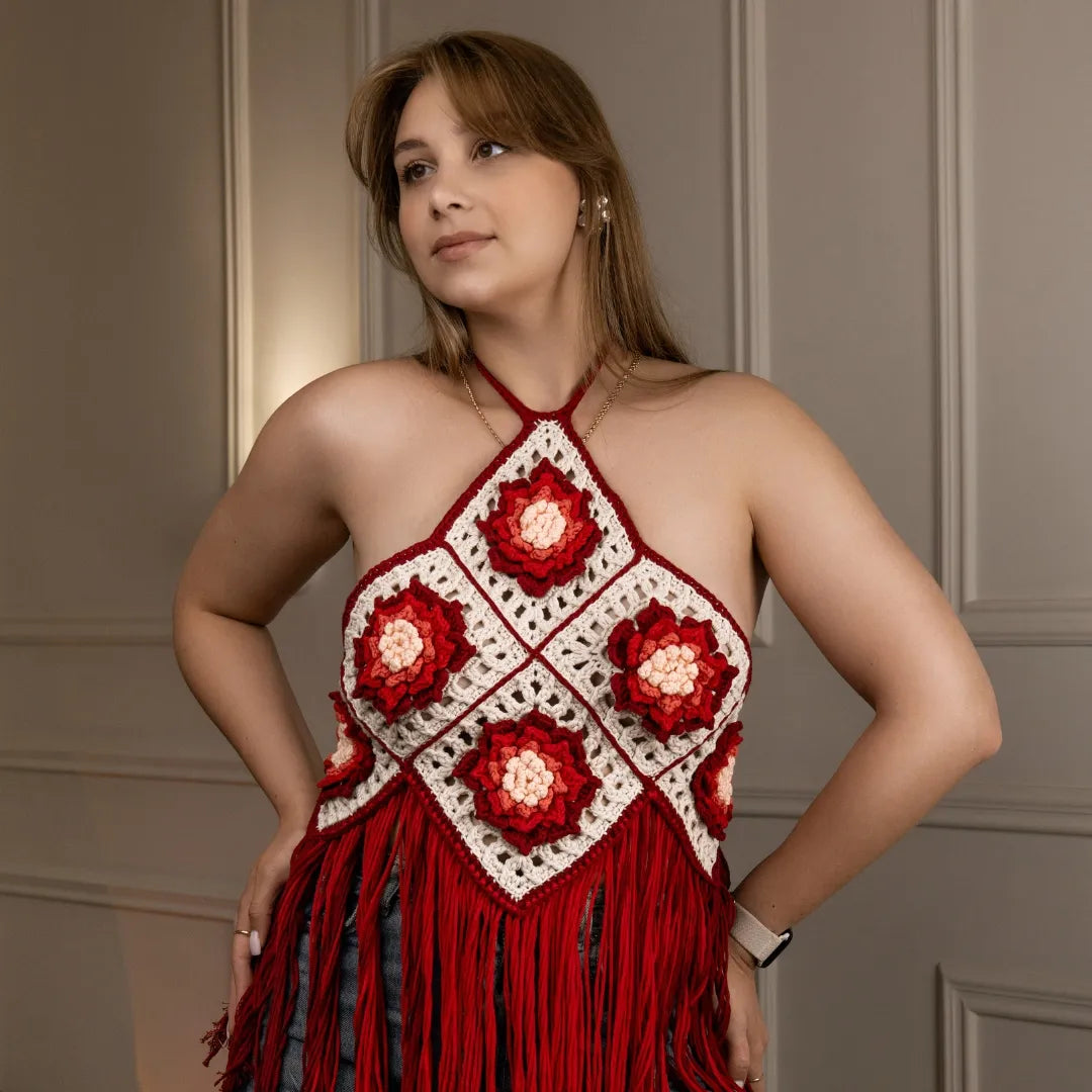 Floral granny square top Lindsey