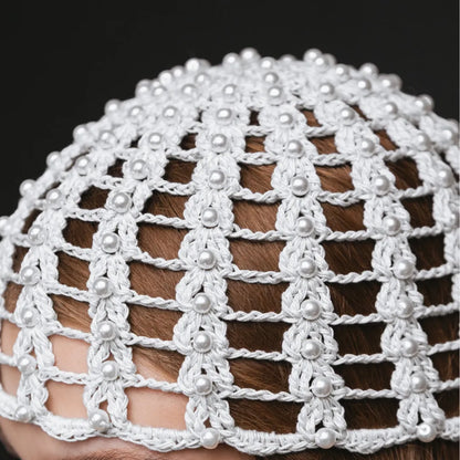 Mesh beanie Audrey with pearls