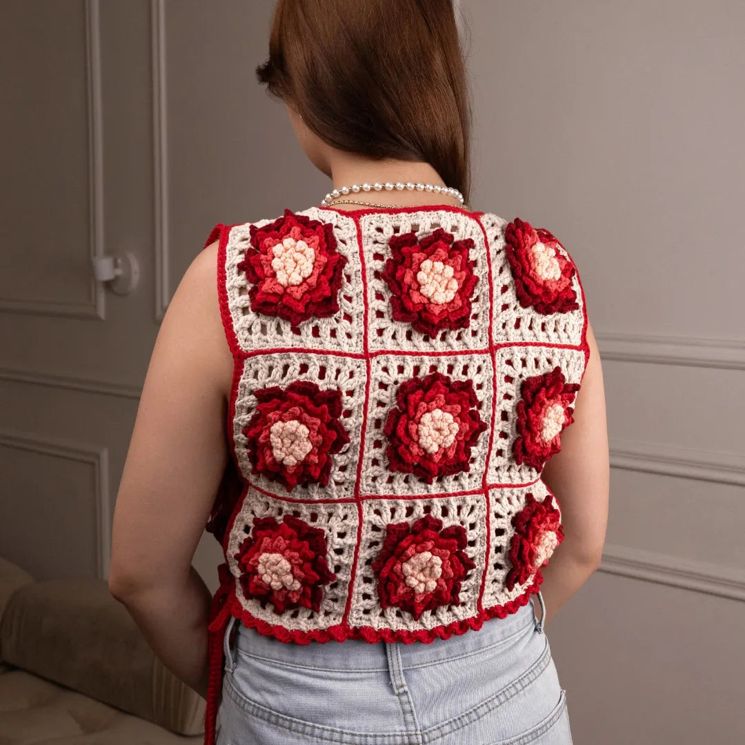 Floral granny square vest Lindsey