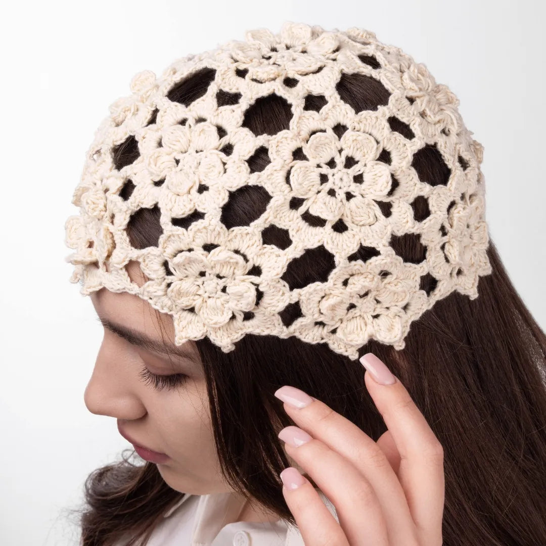 3D flower beanie