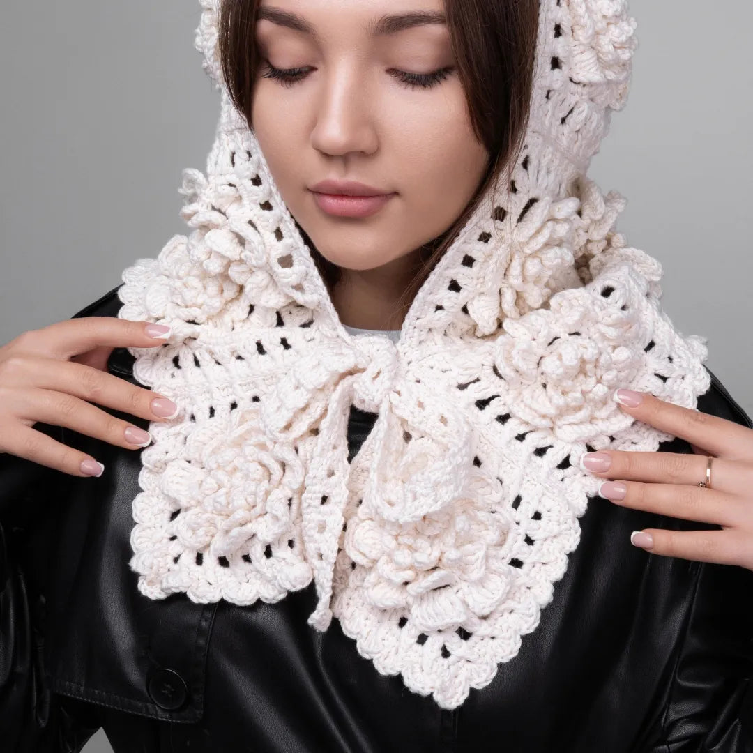 Flower granny square balaclava