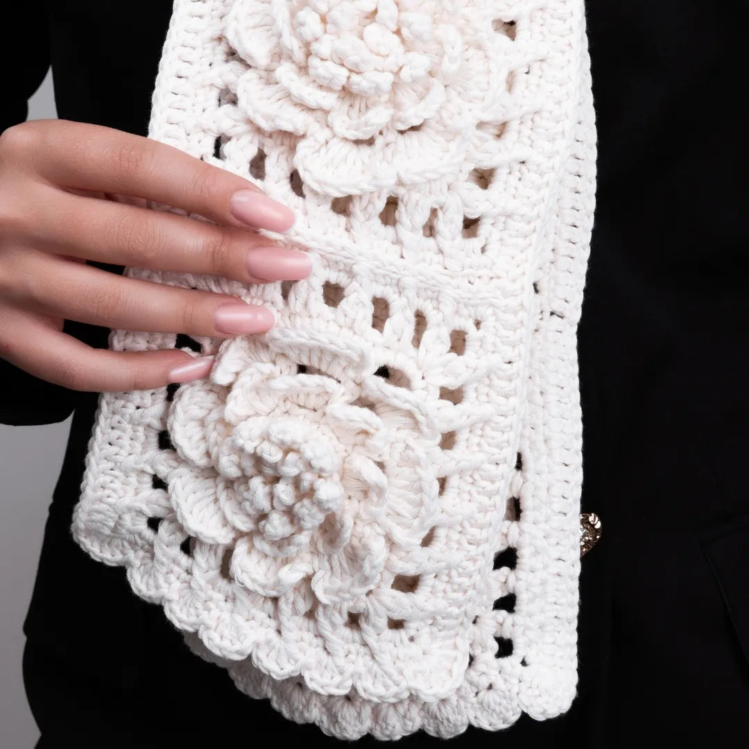 Flower granny square scarf