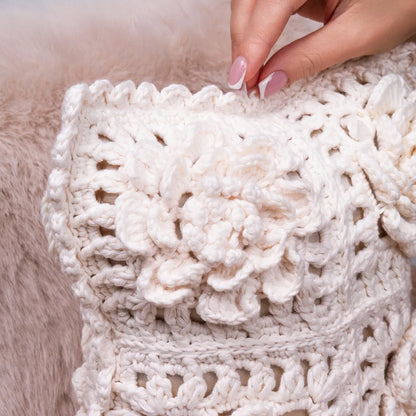 Flower granny square pillow