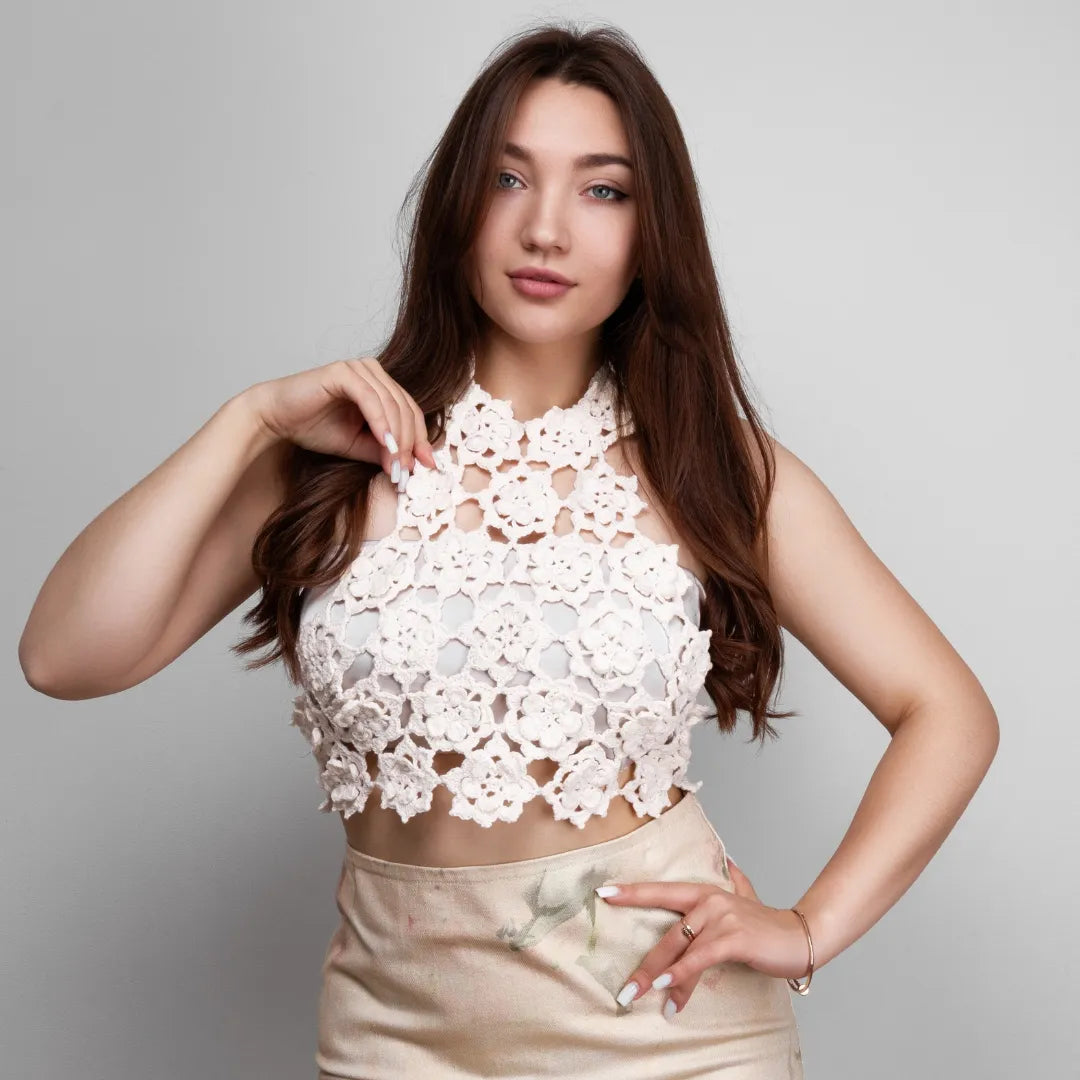 Floral top with ties