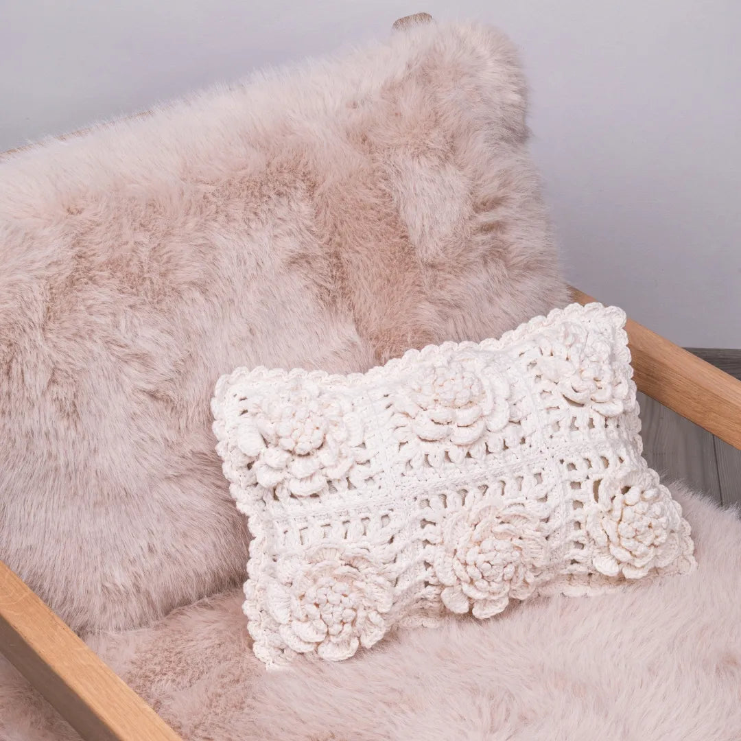 Flower granny square pillow