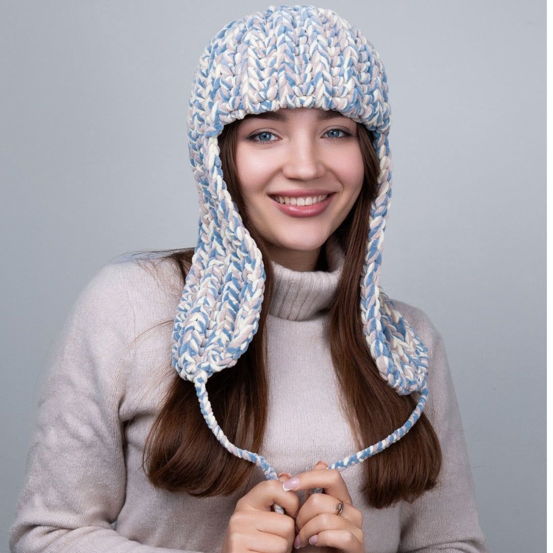 Earflap ribbed beanie