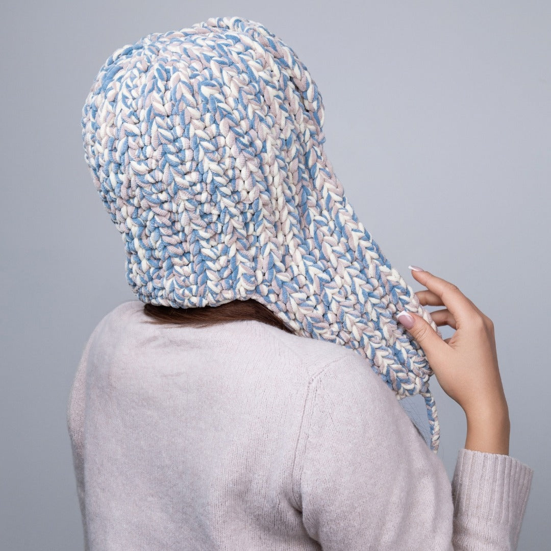 Earflap ribbed beanie