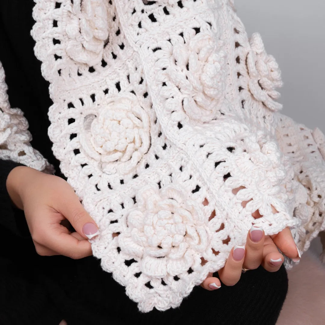 Flower granny square blanket