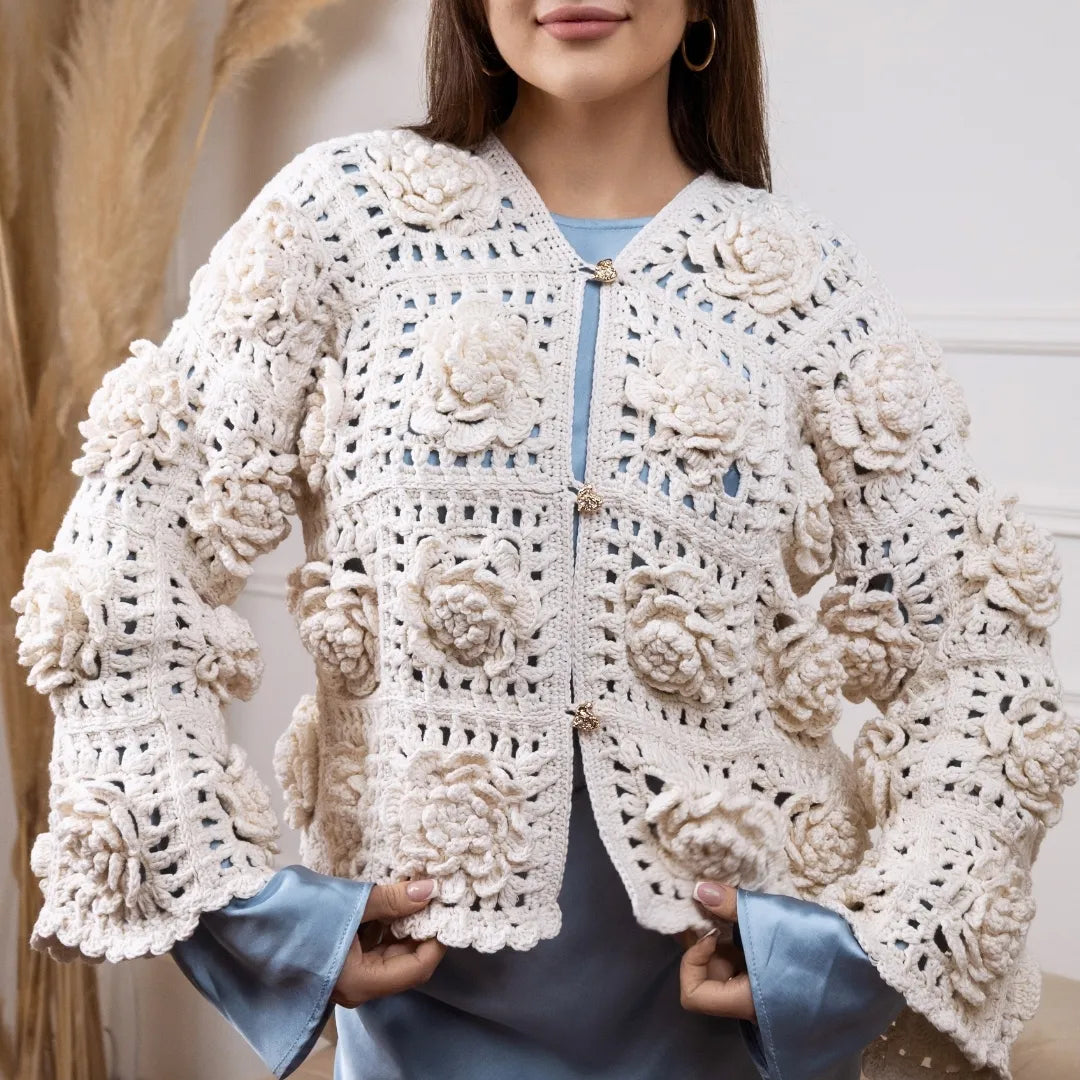 Flower granny square cardigan