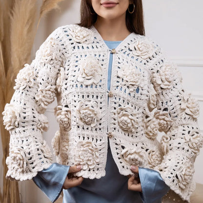 Flower granny square cardigan