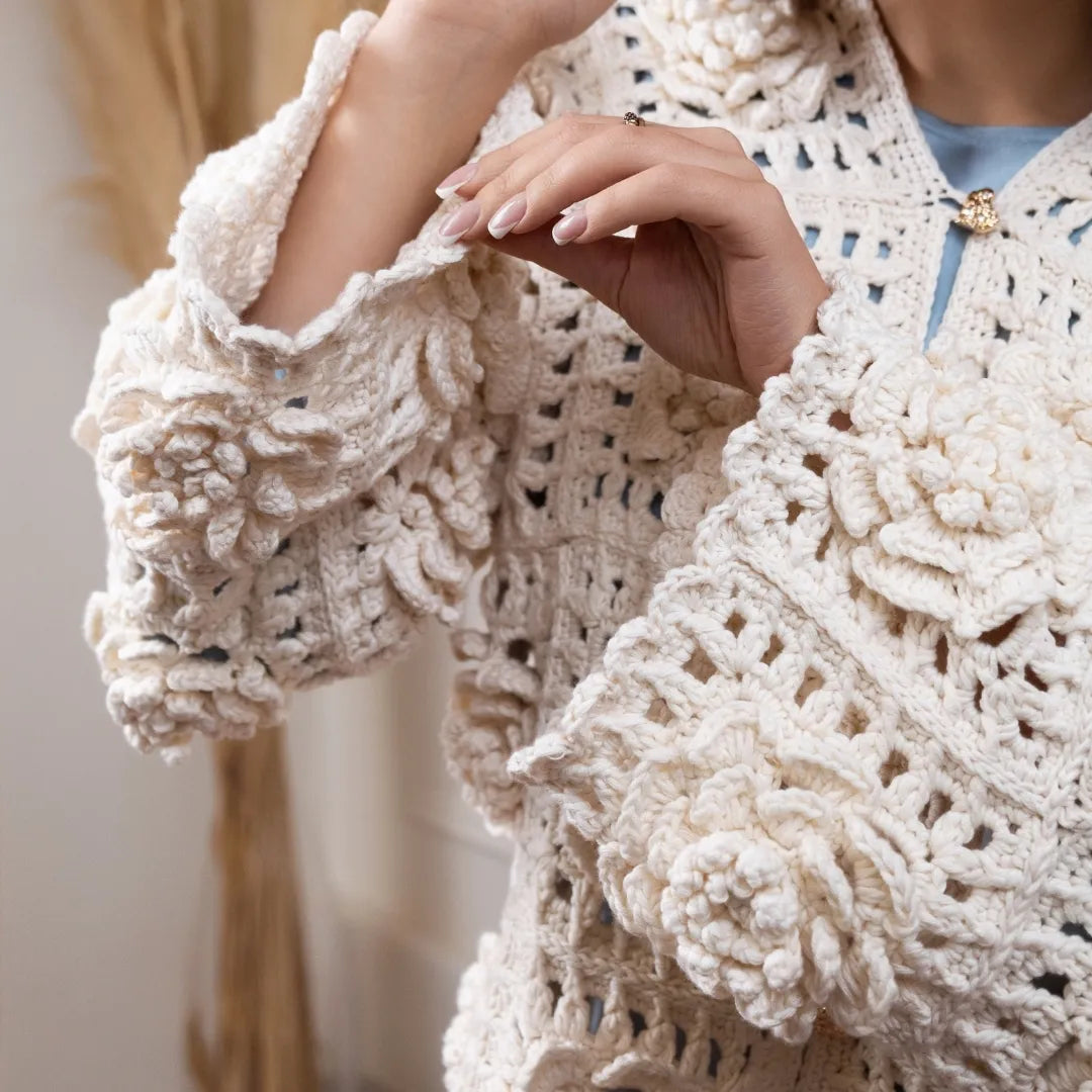 Flower granny square cardigan