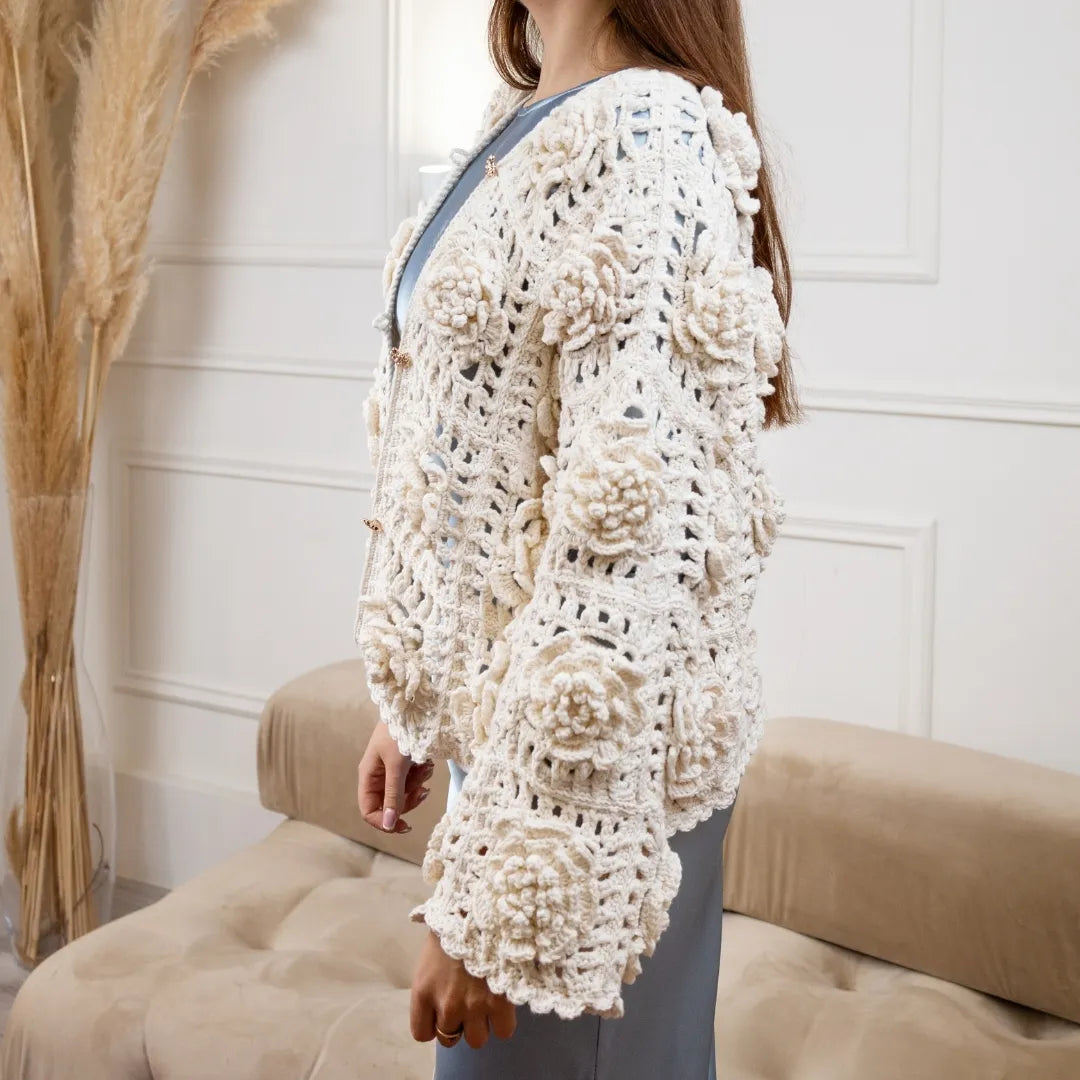 Flower granny square cardigan