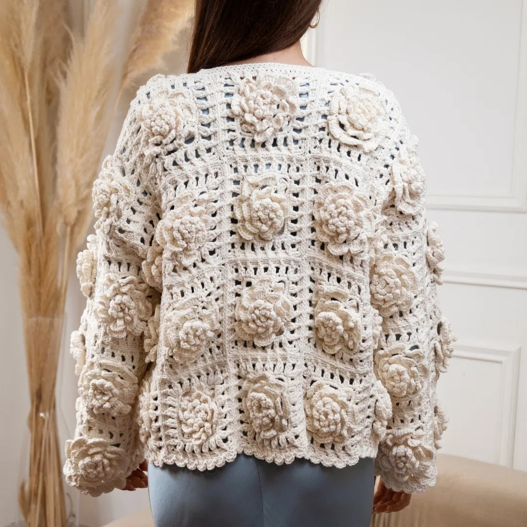 Flower granny square cardigan