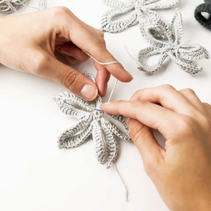 Floral beanie with rhinestones