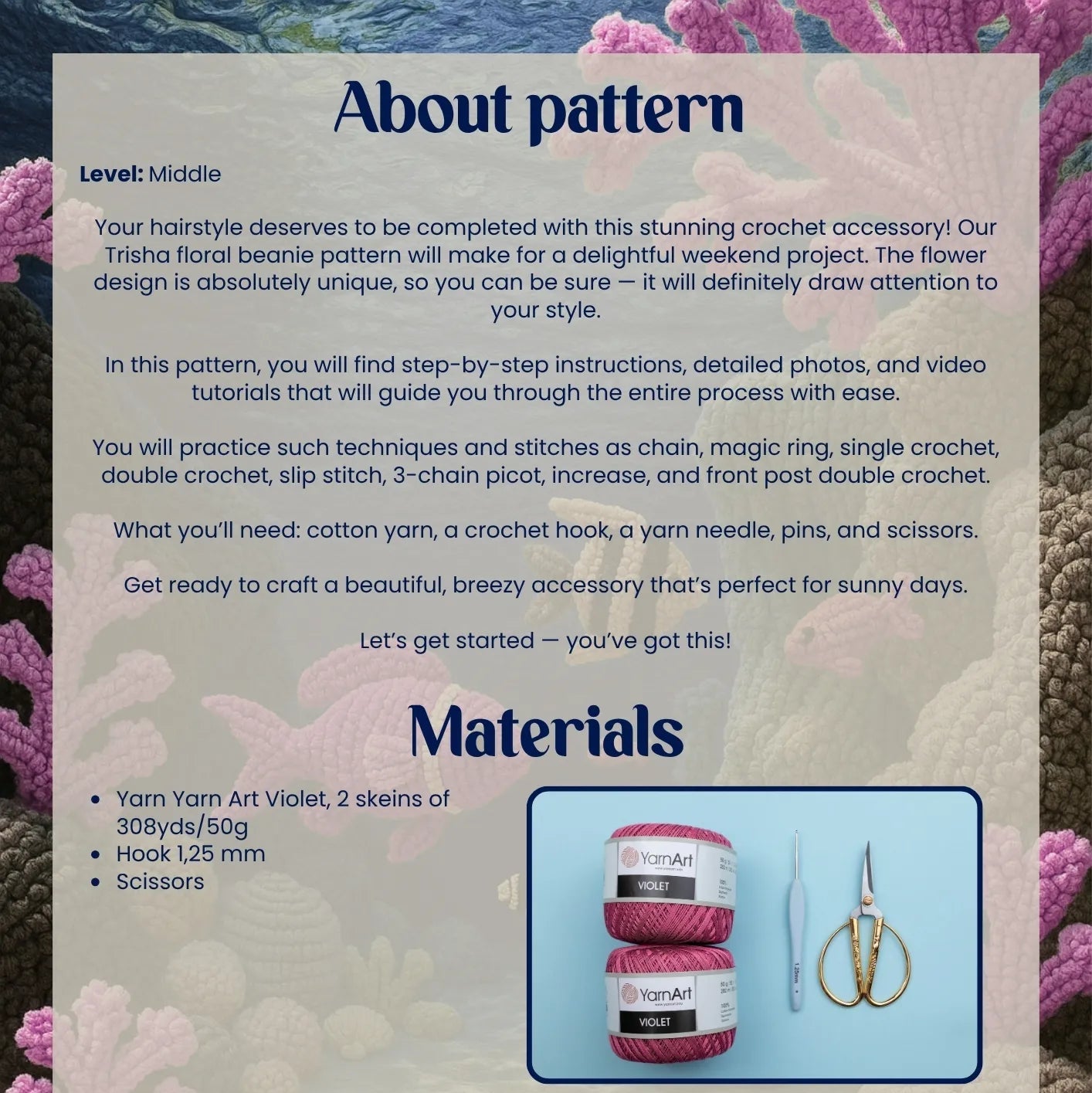 Floral beanie Tricia