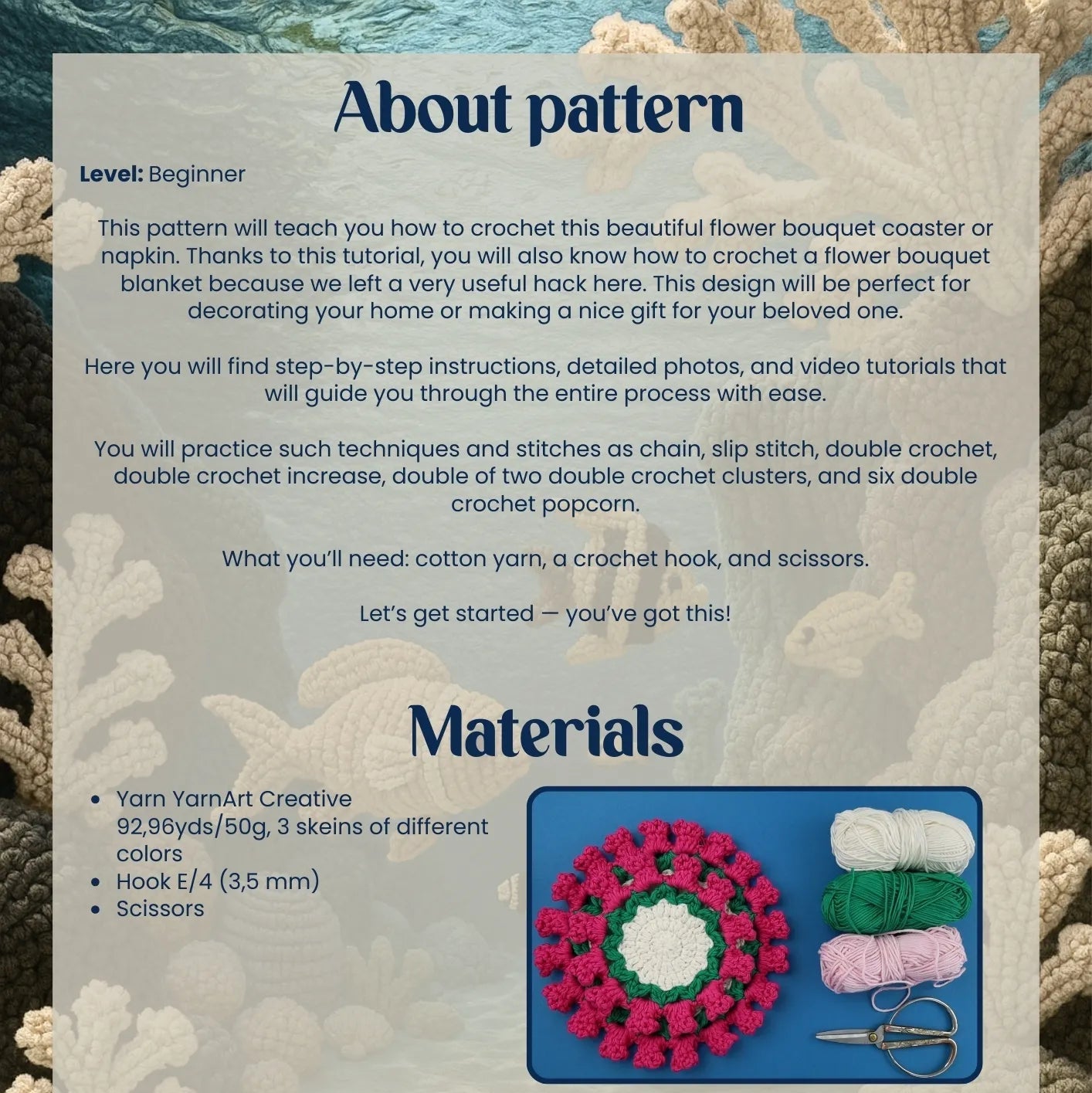 Flower bouquet coaster