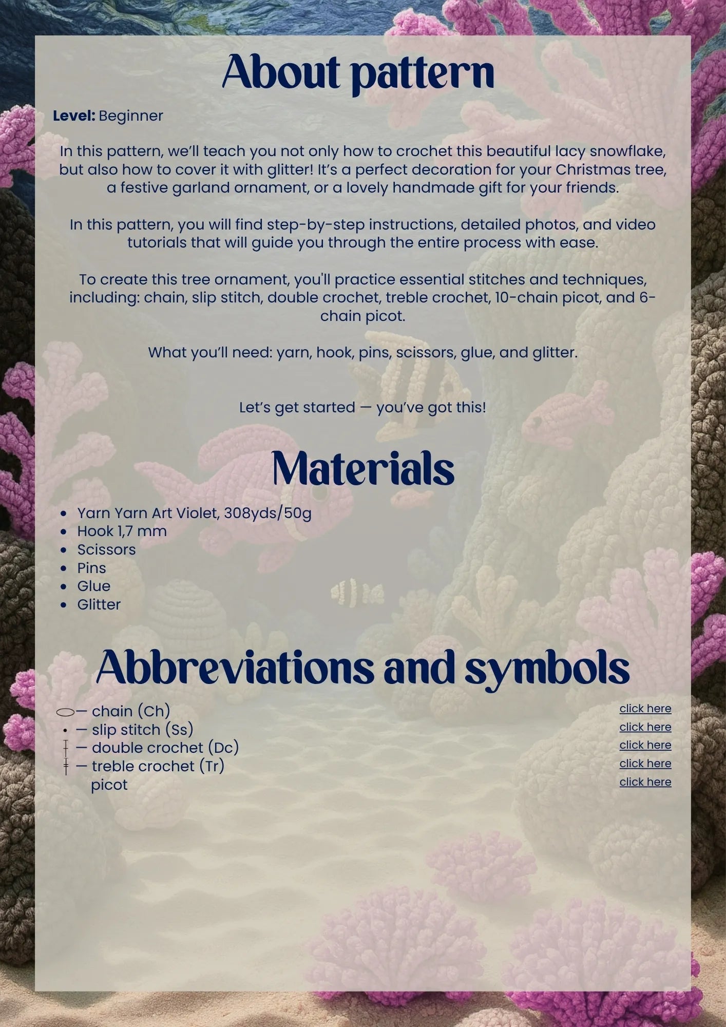 Snowflake with glitter