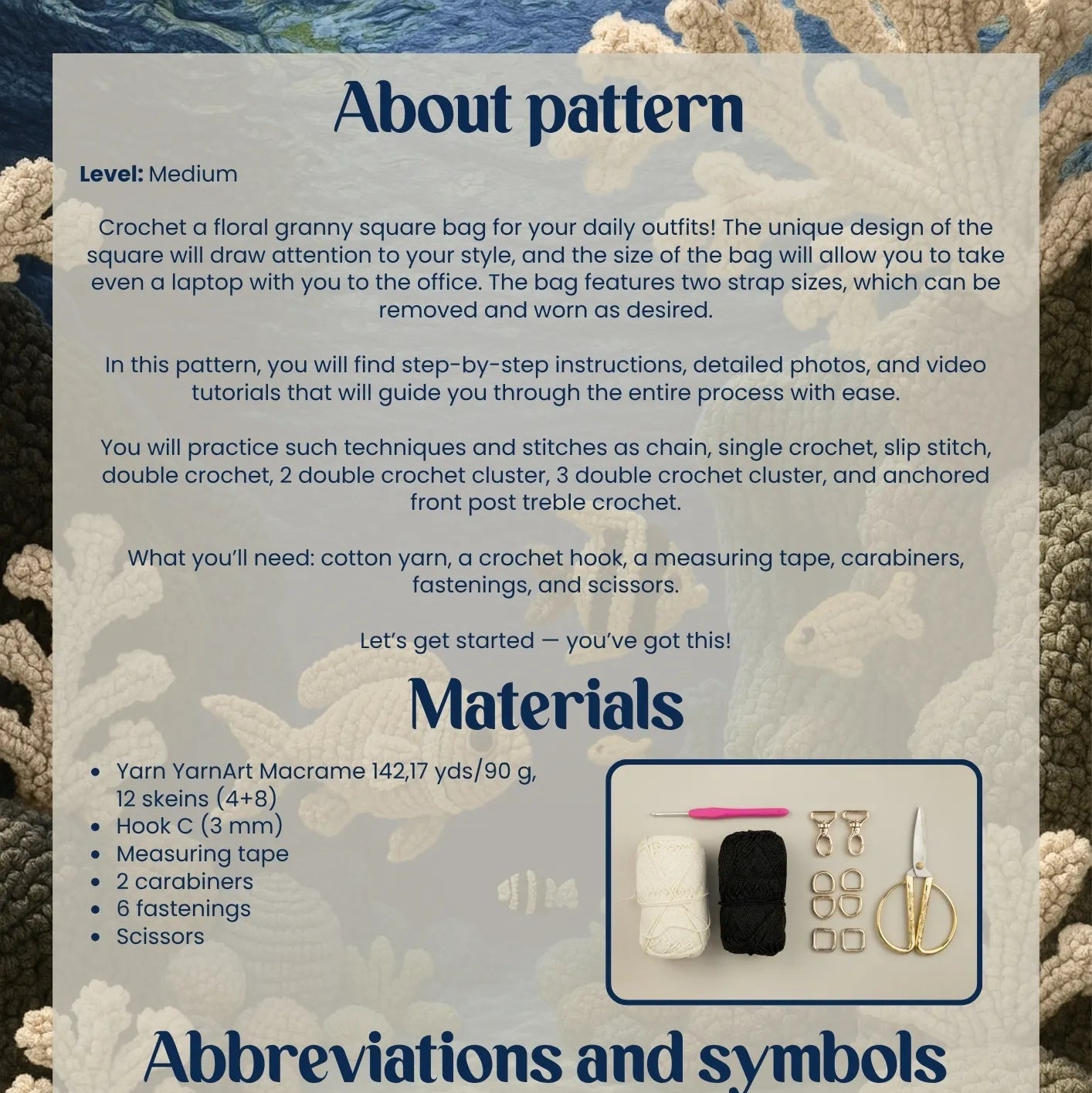 Granny square floral bag