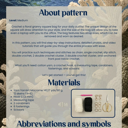 Granny square floral bag