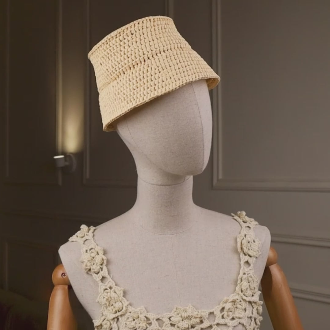 Raffia bucket hat