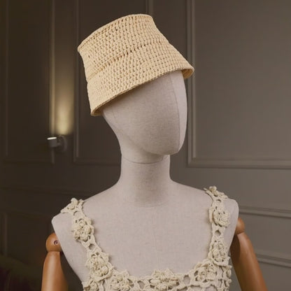 Raffia bucket hat