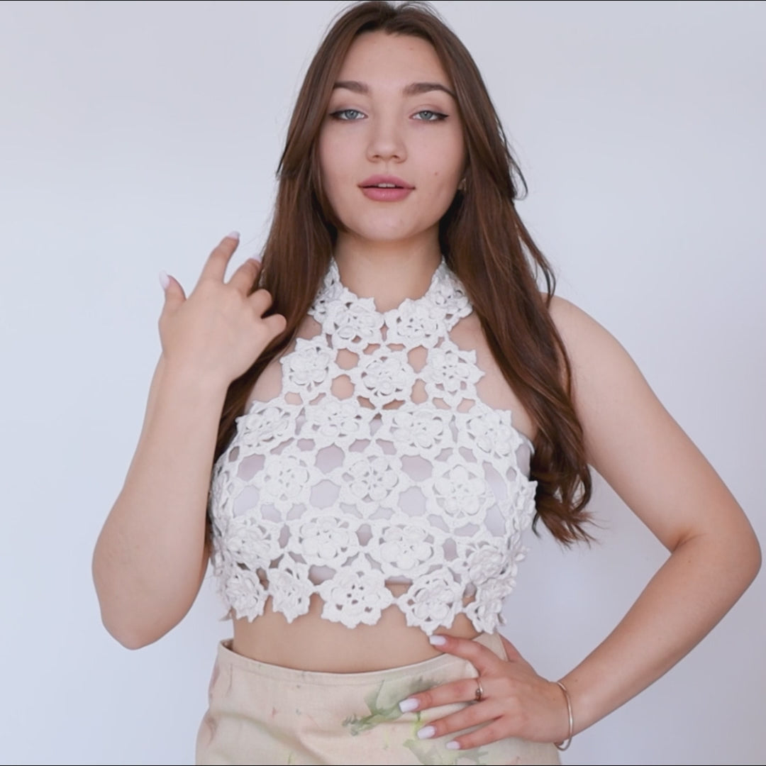 Floral top with ties