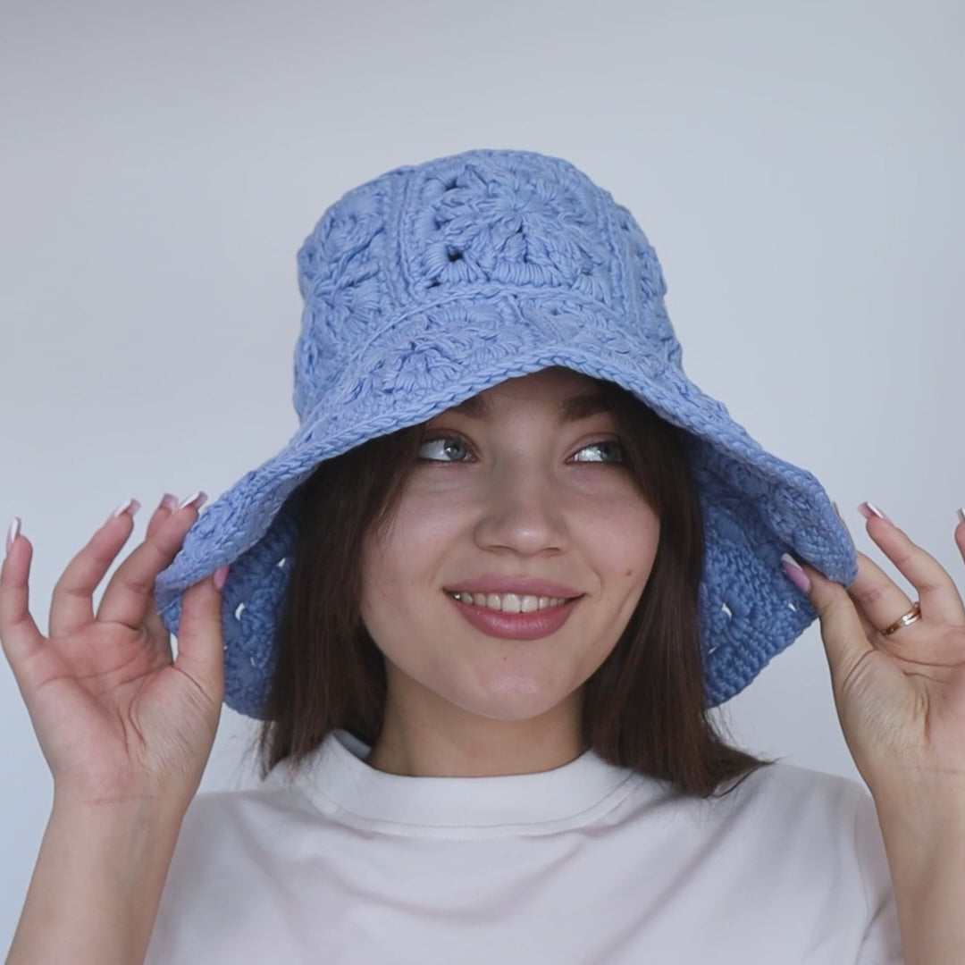 Granny square bucket hat
