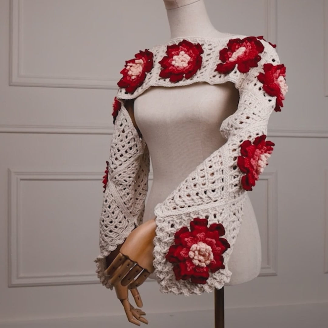 Floral granny square bolero